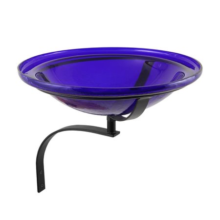 ACHLA DESIGNS Achla CGB-01CB-OR 12 in. Crackle Bowl with Over Rail Bracket; Cobalt Blue CGB-01CB-OR